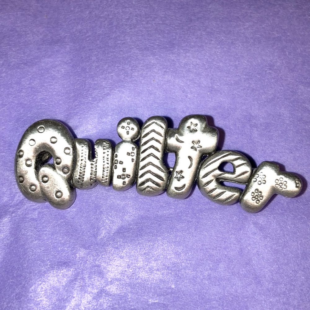 Chelsea pewter quilter brooch